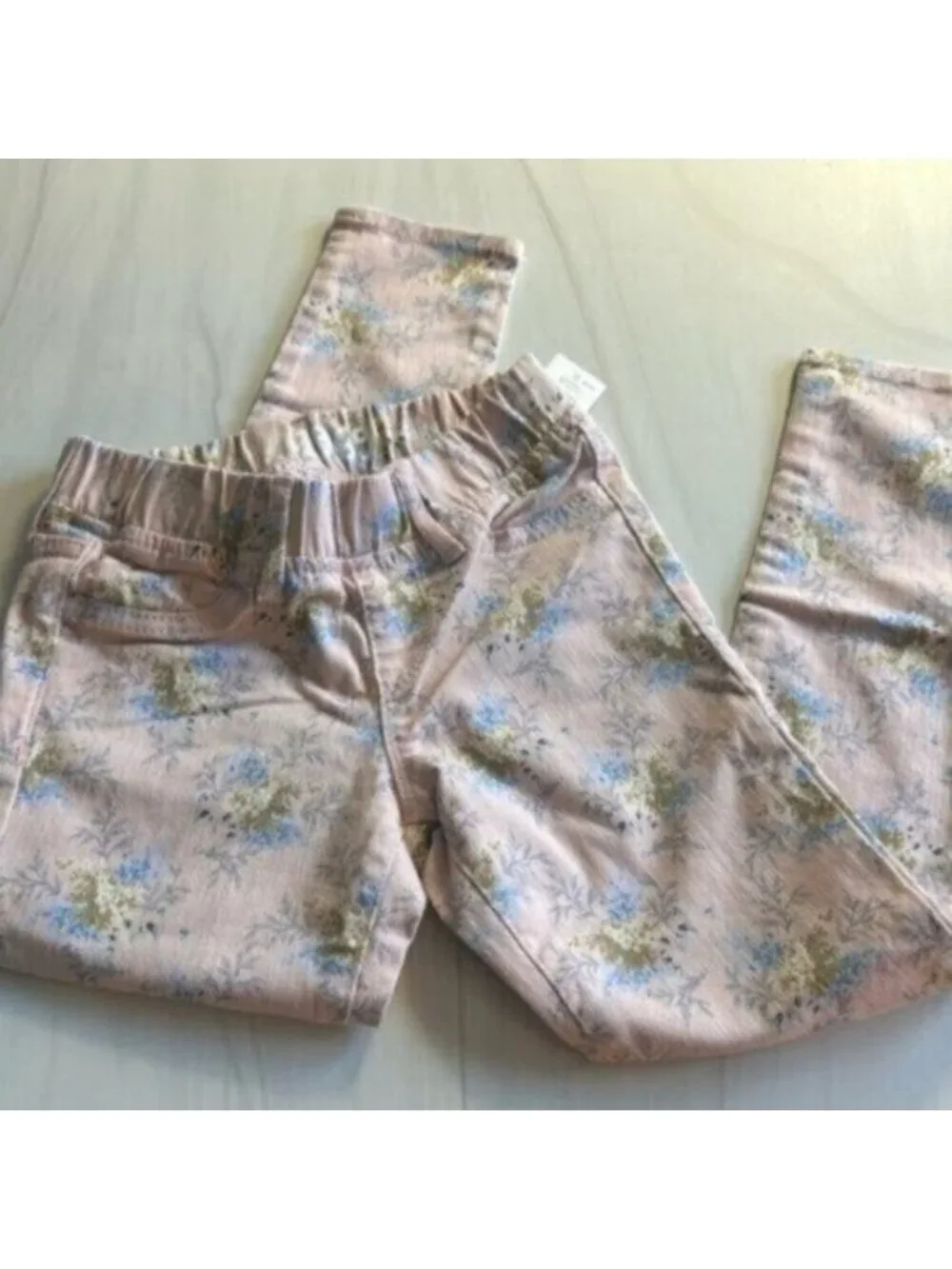 NWT Gap 1969 Girls Pink Floral Elastic Waistband Legging Jean Size 6